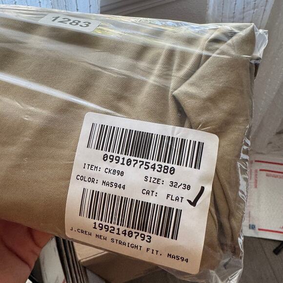 J.Crew Straight-Fit Stretch Chino Pants Mens Size 32 x 30 Tan Flat Front Zip Fly - Picture 8 of 8